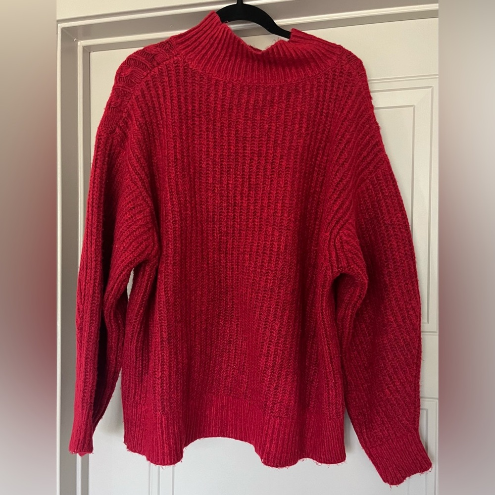 A New Day Red Chunky Cozy Knit Sweater Large - Picture 3 of 3